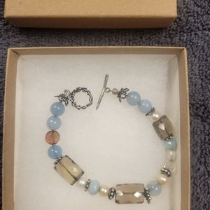 Blue stone and sterling Sundance Catalog Bracelet